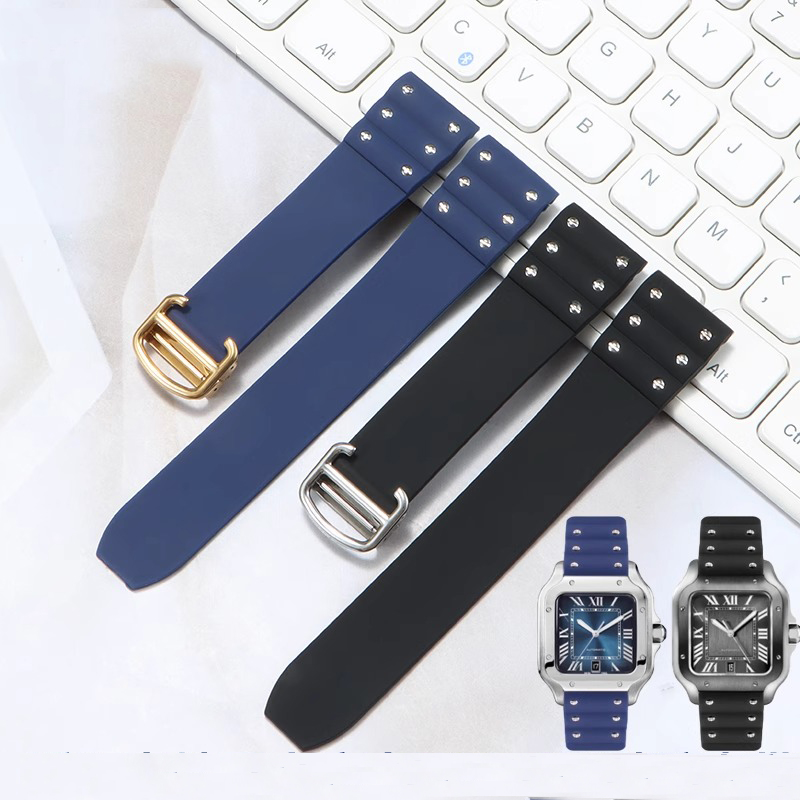 Luxury Watch Cartier - Pulseira de Silicone para Cartier Santos,