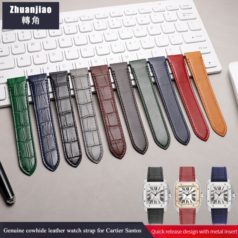 Luxury Watch Cartier - Pulseira de Relógio de Couro de