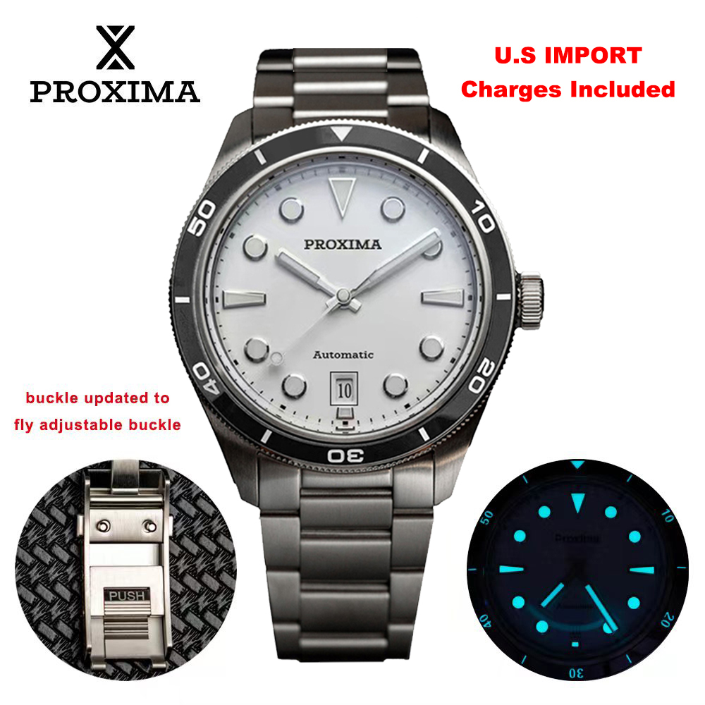 Cloisonne Enamel Dial - Proxima px1697 39mm relógio masculino branco