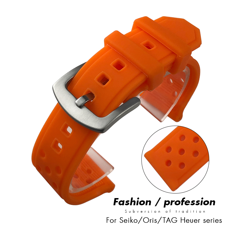 Seiko Watch 5 Sports - Pulseira de Silicone Macio 20mm 21mm