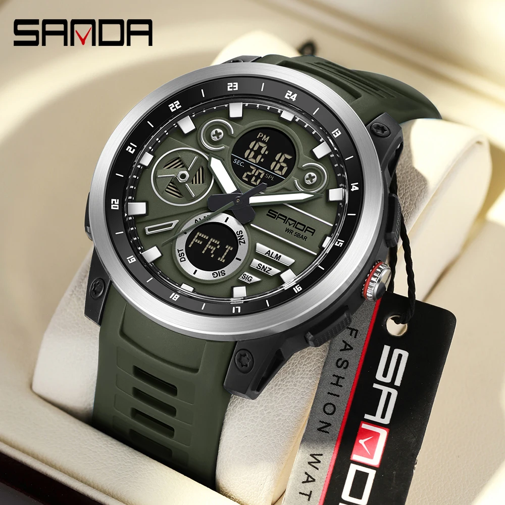 Minute Repeater Watch - Relógio Eletrônico Masculino SANDA 3379 Novo
