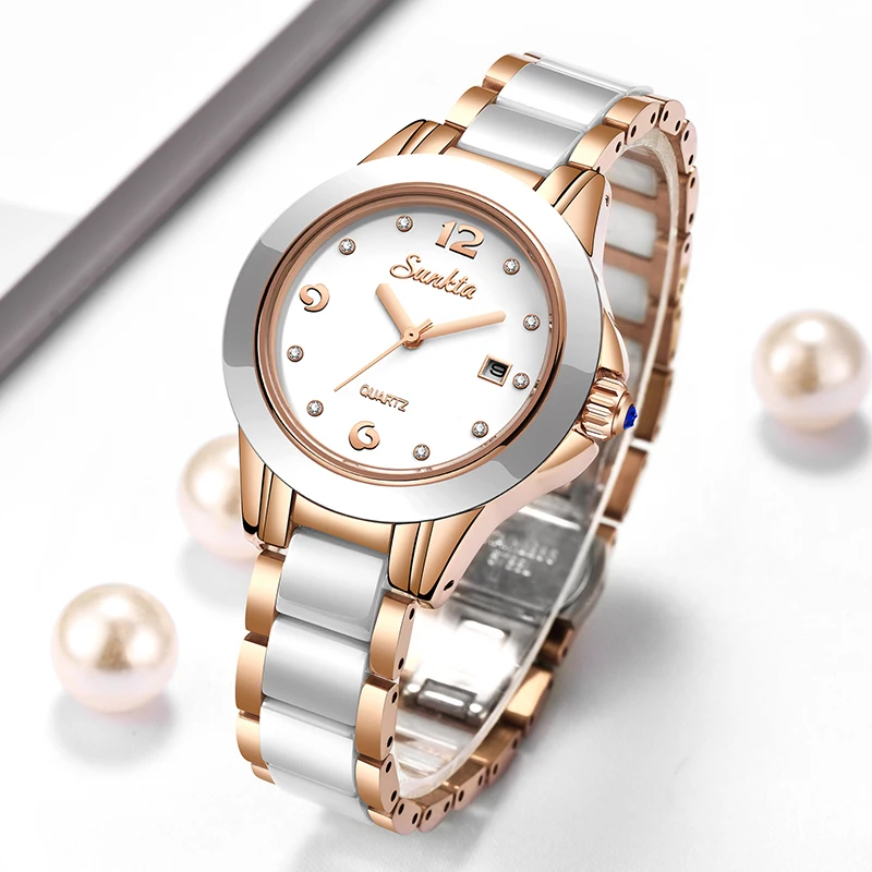 Luxury Women'S Watch - Sunkta moda casual quartzo mulher relógio