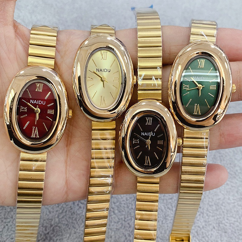 Luxury Women'S Watch - Marca de luxo ouro oval feminino
