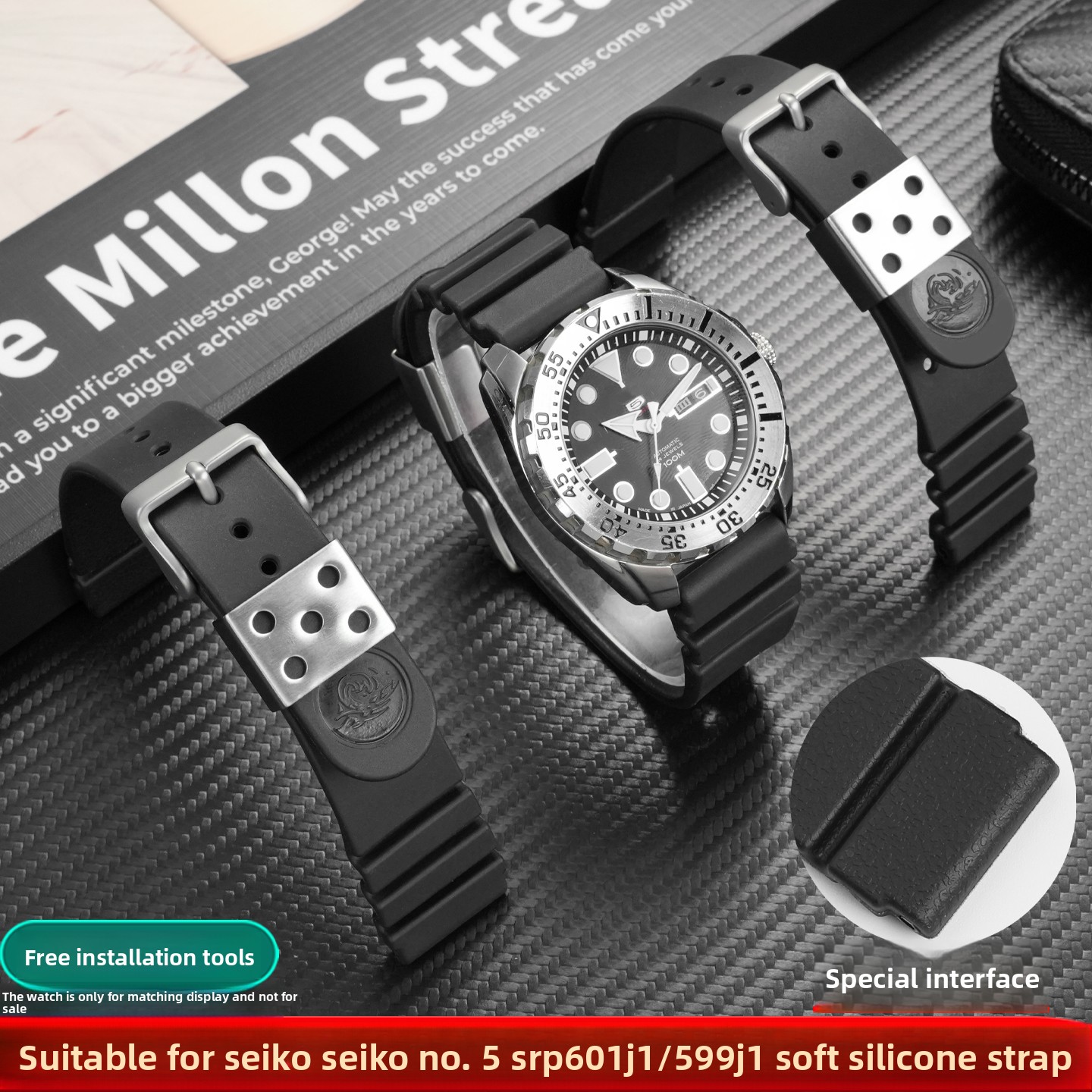Seiko Watch 5 Sports - 22mm pulseira de relógio de silicone