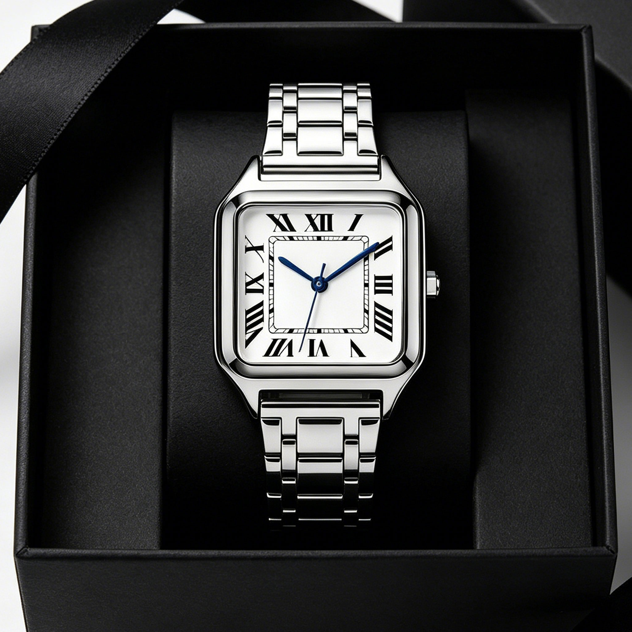 Cartier Watch Santos - Relógio de Luxo Feminino Quadrado, Texto