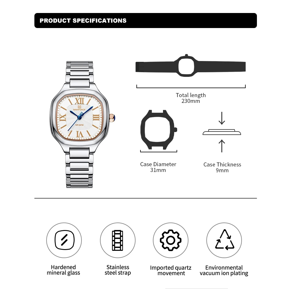 Naviforce relógio feminino de  - Luxury Watch Black avaliação e preço