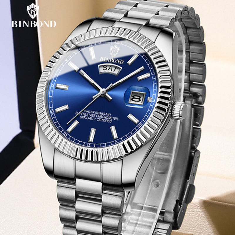 Binbond b7012 moda masculina n - Luxury Watch Cartier avaliação e preço