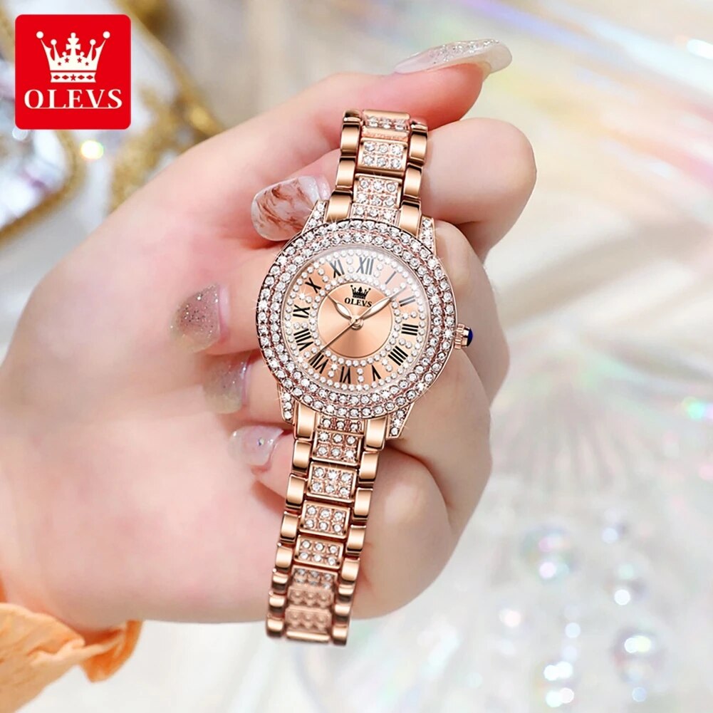 Olevs 9943 luxo todo diamante  - Luxury Watch Logo avaliação e preço