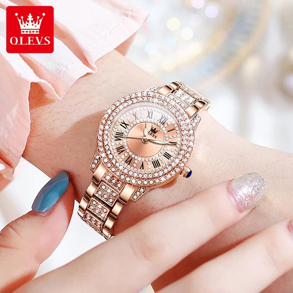 Olevs 9943 luxo todo diamante  - Luxury Watch Logo avaliação e preço