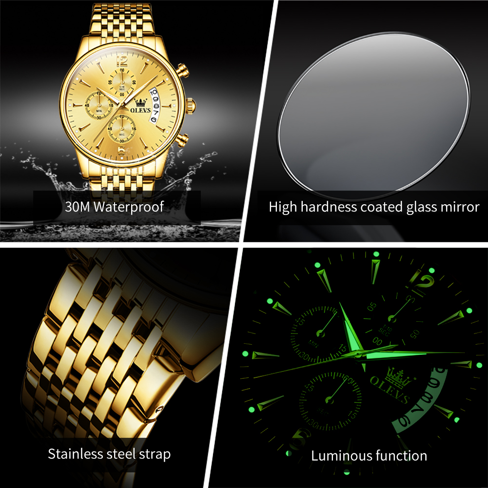 Olevs marca de luxo ouro relóg - Luxury Watch Exhibition avaliação e preço