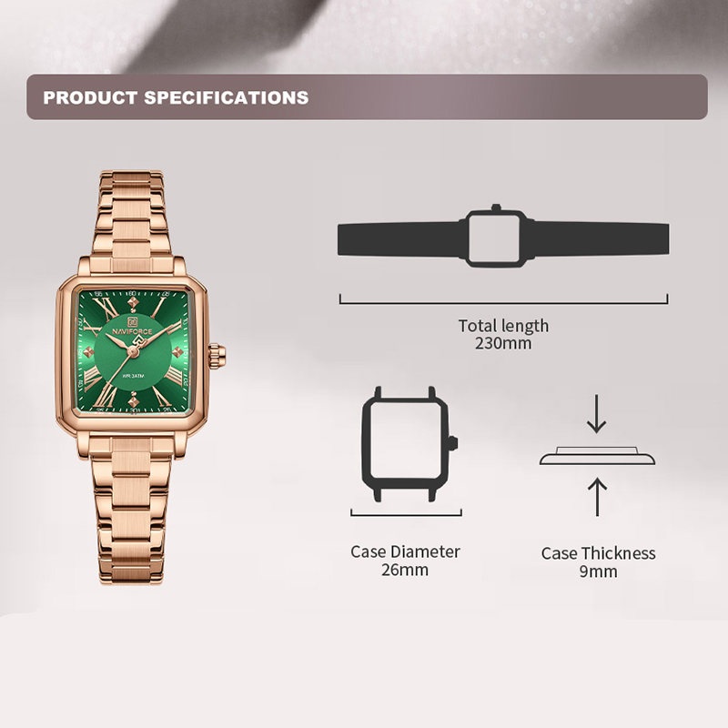 NAVIFORCE Novo Relógio Feminin - Luxury Watch Black avaliação e preço