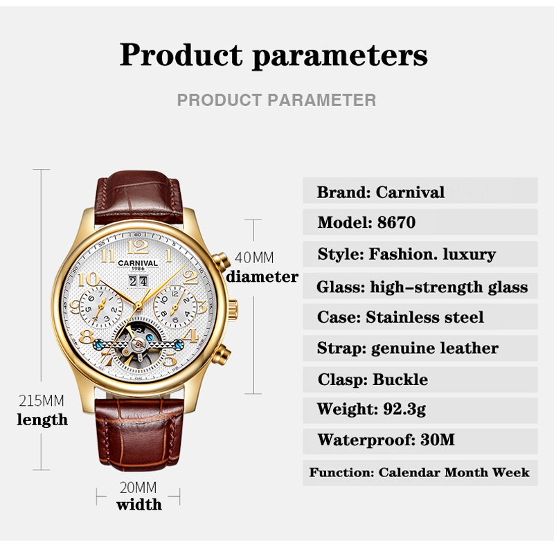Carnaval marca de luxo tourbil - Minute Repeater Watch avaliação e preço