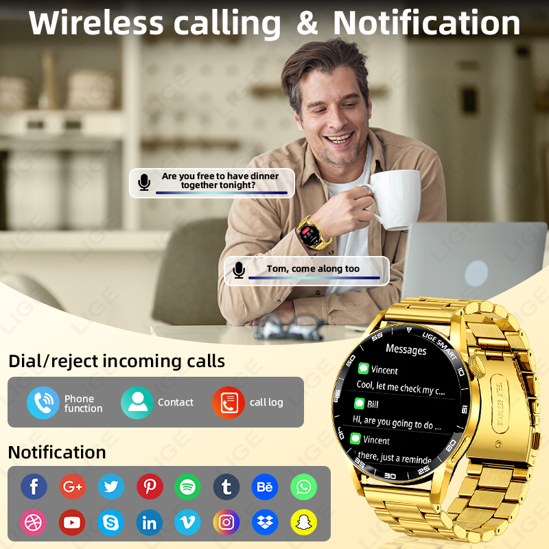 LIGE Luxo Relógio Inteligente  - Luxury Watch In The World avaliação e preço