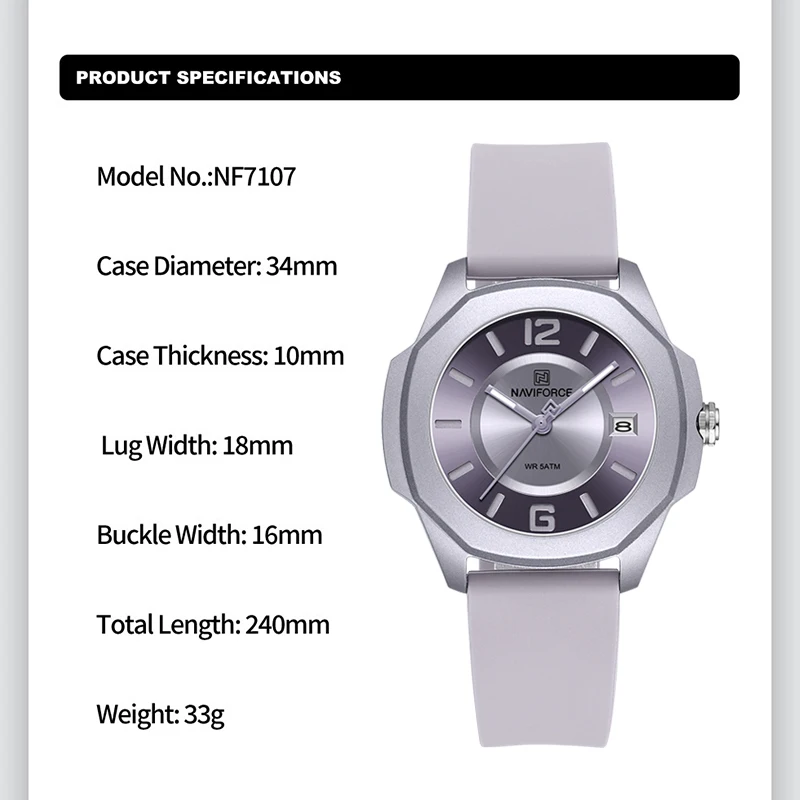 Naviforce 7107 relógio para mu - Luxury Watch Black avaliação e preço