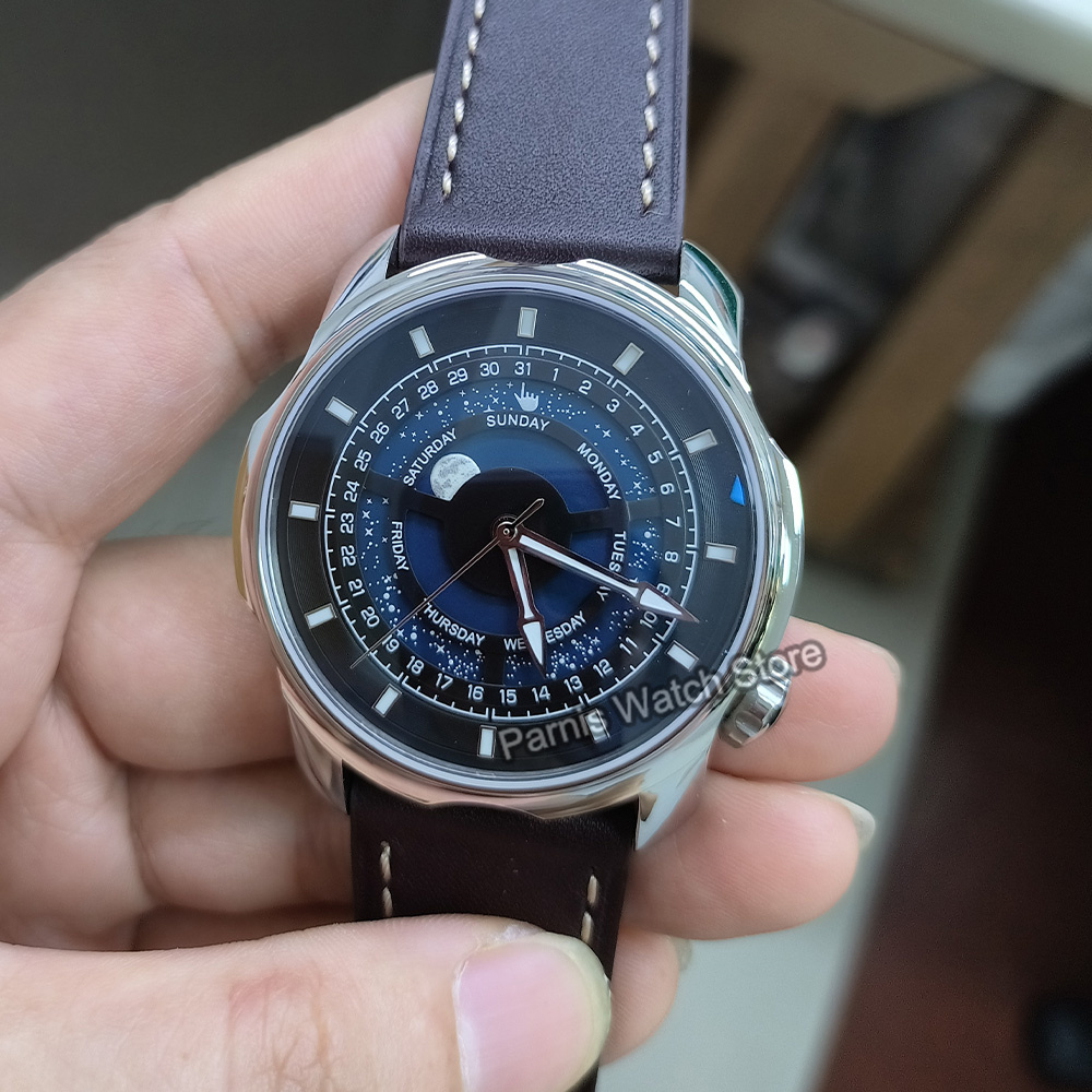 42mm Parnis Azul Romântico Céu - Minute Repeater Watch avaliação e preço