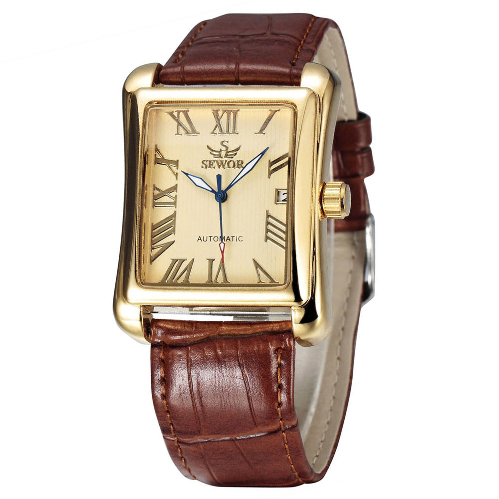 SEWOR-Relógio Mecânico Automát - Cartier Watch Santos avaliação e preço