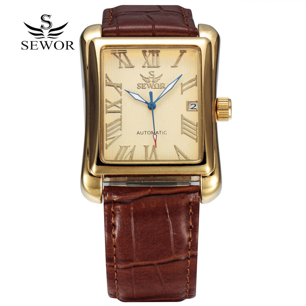 SEWOR-Relógio Mecânico Automát - Cartier Watch Santos avaliação e preço
