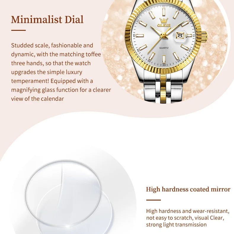 Relógio Feminino OLEVS 5593, M - Luxury Watch Hd avaliação e preço