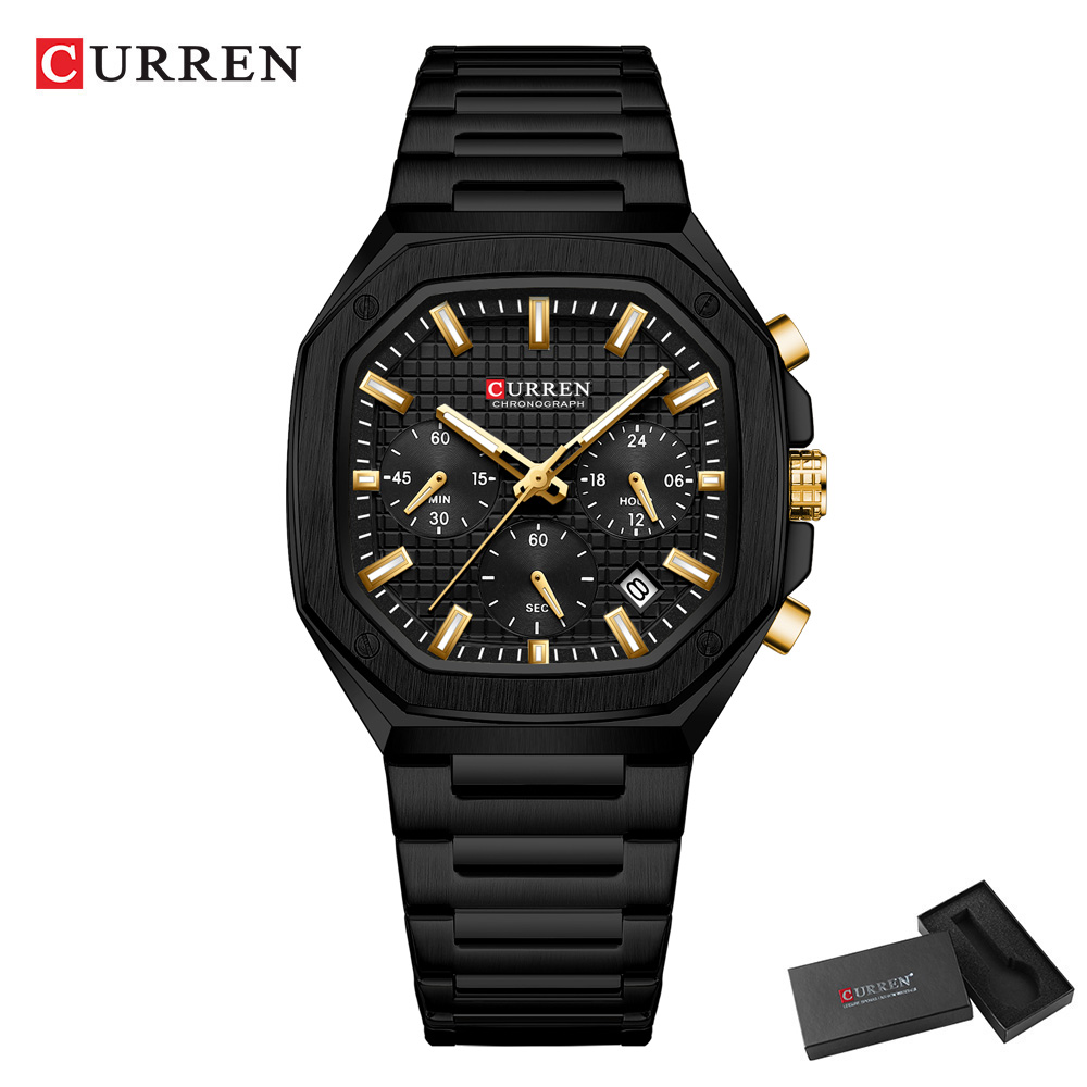 Curren relógio crono quadrado  - Luxury Watch Black avaliação e preço